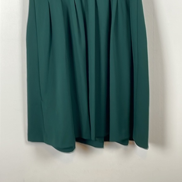 Calvin Klein Sleeveless Pleated Womens 10 Zip Back Belted Green Fit Flare Dress - Picture 5 of 9